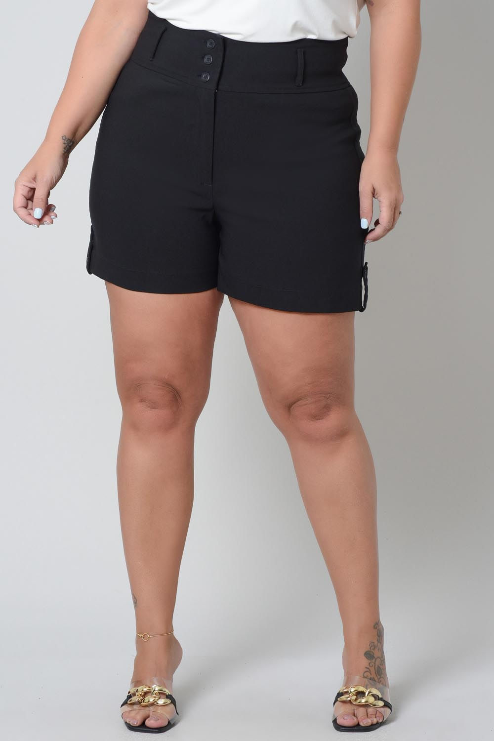 Shorts Plus Size Lima em Alfaiataria - Program Moda