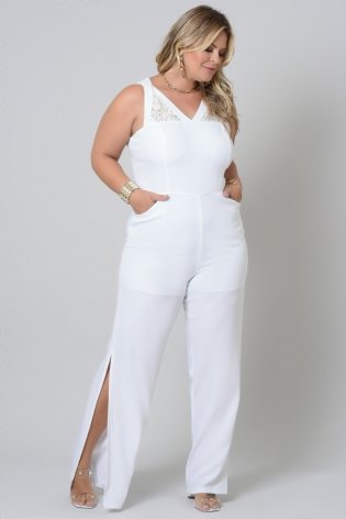 Macacão Plus Size Bangladesh com Alças Cruzadas