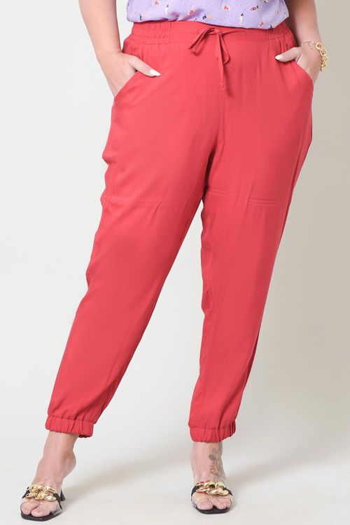 Calça Jogger Plus Size Hilocéreo em Viscose com Amarração