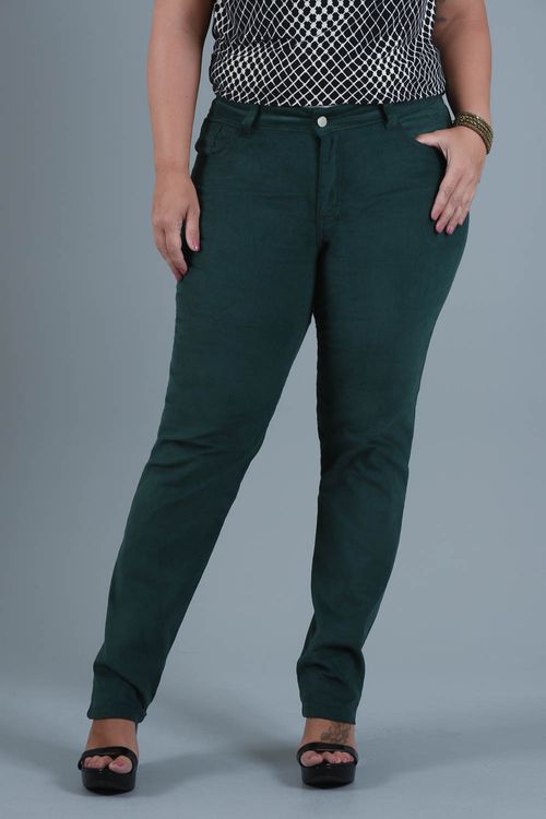 Calça Skinny Plus Size Joelma em Veludo Cotelê