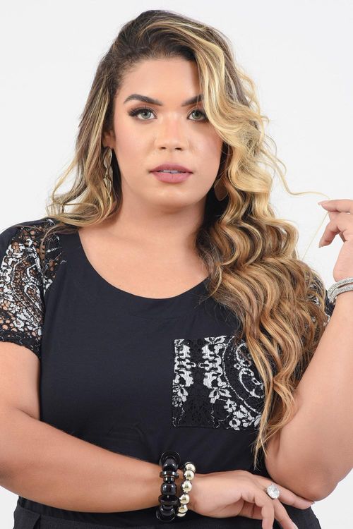 BLUSA PLUS SIZE VISCO PALMAS