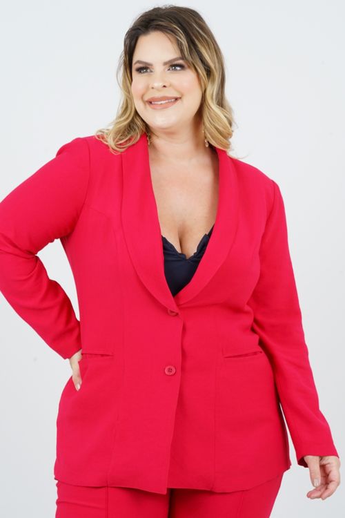 BLAZER PLUS SIZE PÔR-DO-SOL MANGA LONGA