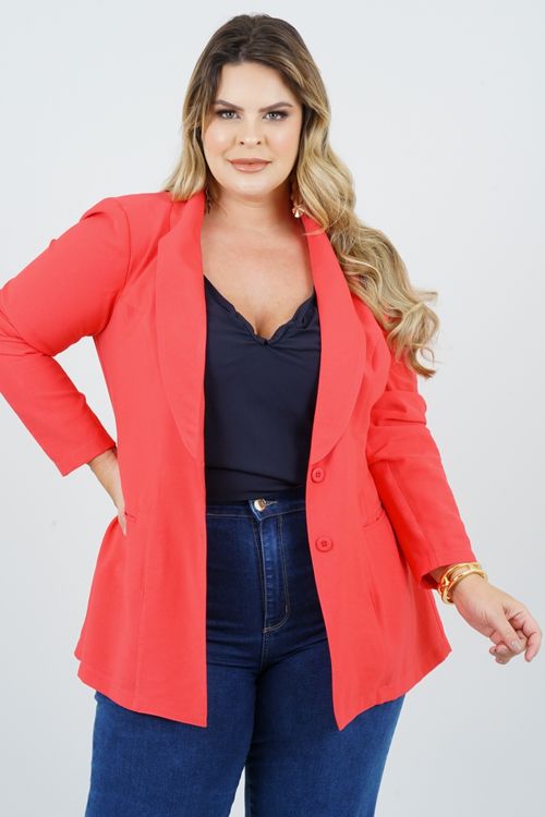 BLAZER PLUS SIZE PORTO DE GALINHAS MANGA LONGA