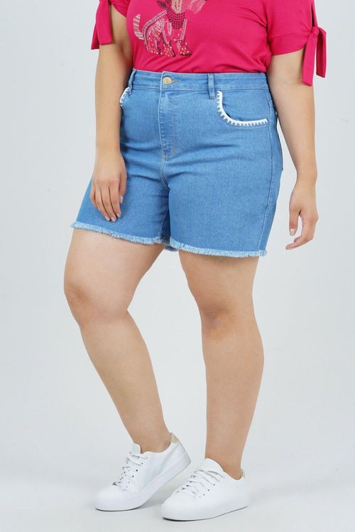 SHORTS MOM PLUS SIZE TRANCOSO JEANS