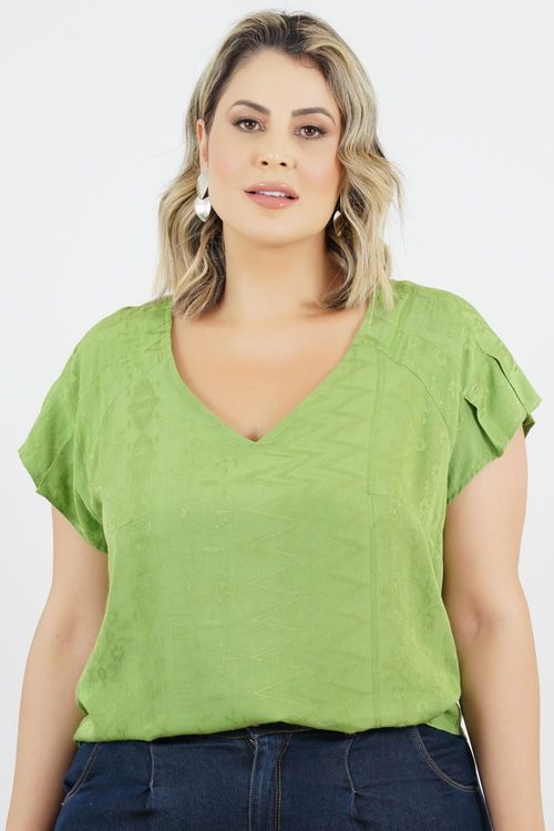 BLUSA PLUS SIZE AQUIRAZ MANGA CURTA