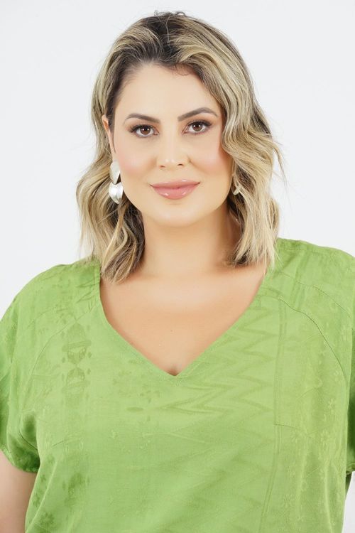 BLUSA PLUS SIZE AQUIRAZ MANGA CURTA