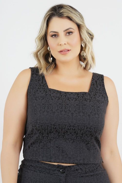 TOP CROPPED PLUS SIZE GANCHOS DE FORA