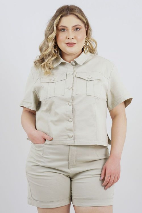 JAQUETA PLUS SIZE ITAÓCA MANGA CURTA