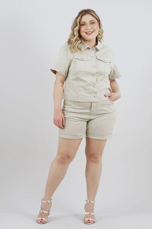 JAQUETA PLUS SIZE ITAÓCA MANGA CURTA