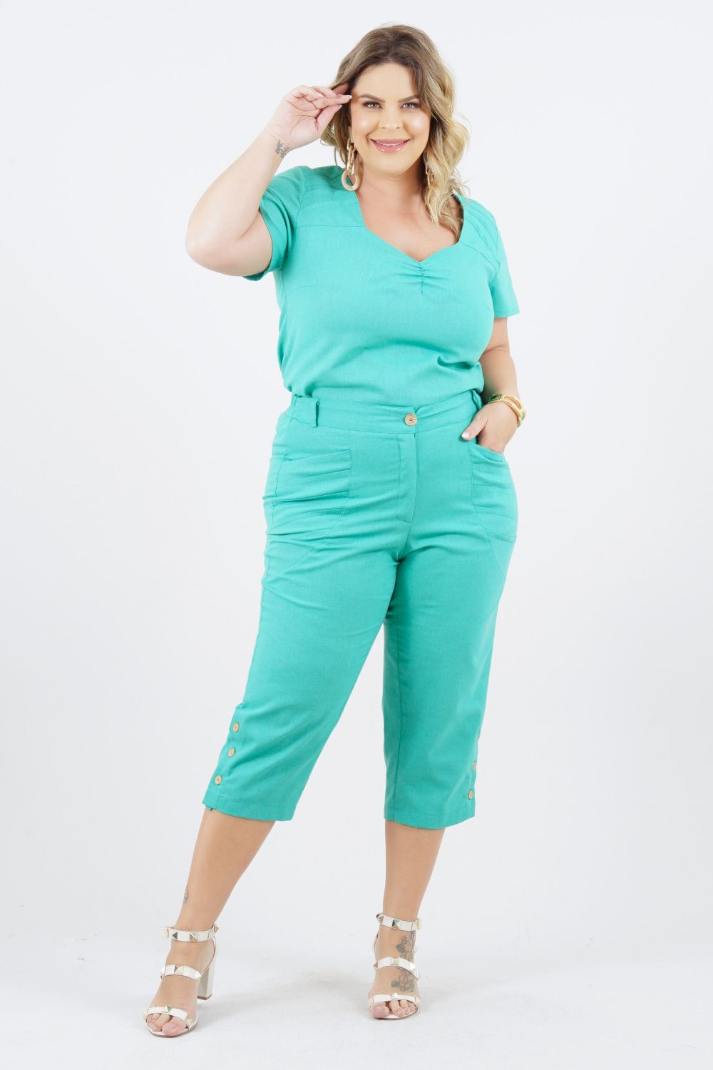 BLUSA PLUS SIZE LENÇÓIS