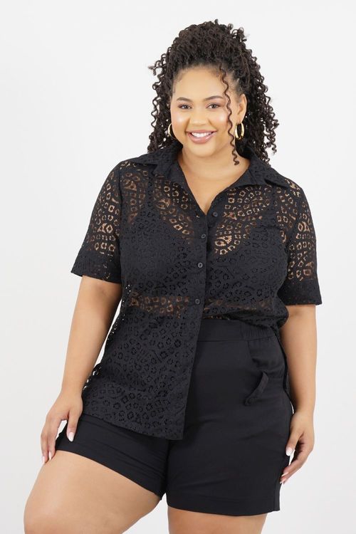 CAMISÃO PLUS SIZE PEROBA MANGA 3/4