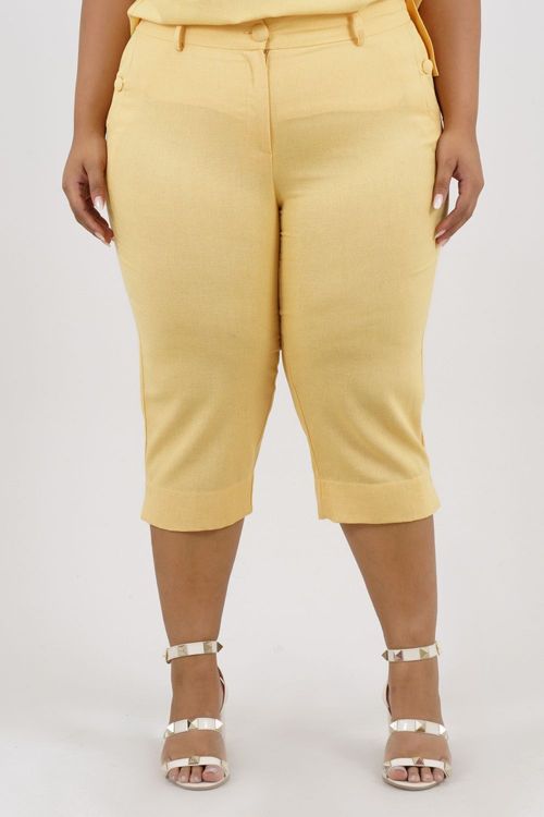 CALÇA CORSÁRIO PLUS SIZE JAGUARUNA LINHO