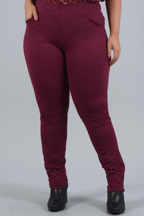 Calça Montaria Plus Size Lydia Fitness com Botões