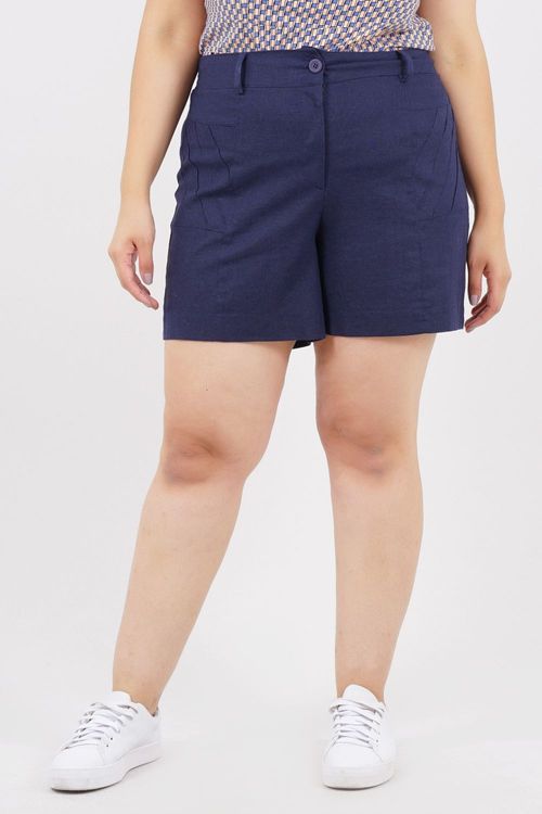 SHORTS PLUS SIZE PRAIA DO CACHADAÇO LINHO
