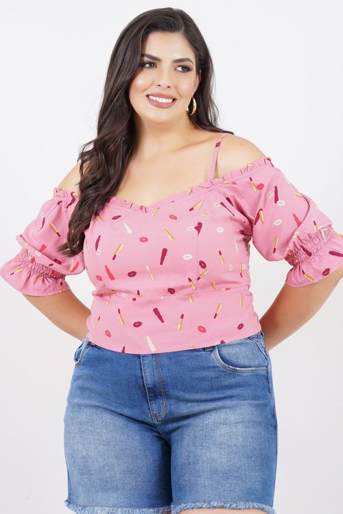 Blusa Plus Size Cropped Mongaguá