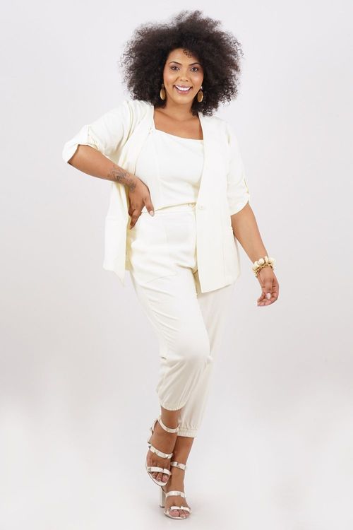 BLAZER PLUS SIZE CIDREIRA MANGA 3/4