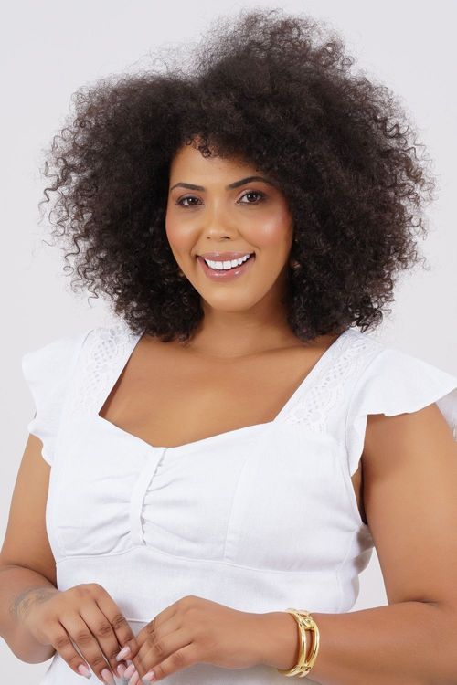 VESTIDO PLUS SIZE PONTA VERDE LINHO MIDI
