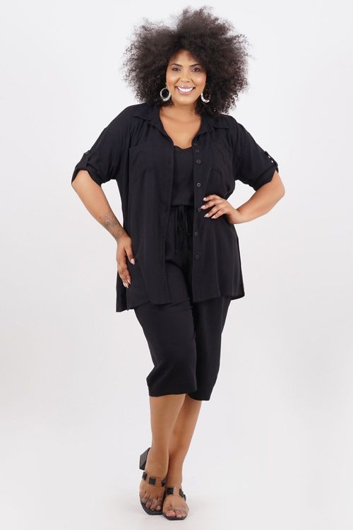 CAMISA PLUS SIZE RIBEIRÃO DA ILHA MANGA 3/4