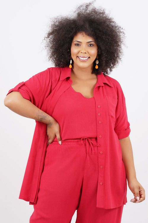 CAMISA PLUS SIZE RIBEIRÃO DA ILHA MANGA 3/4