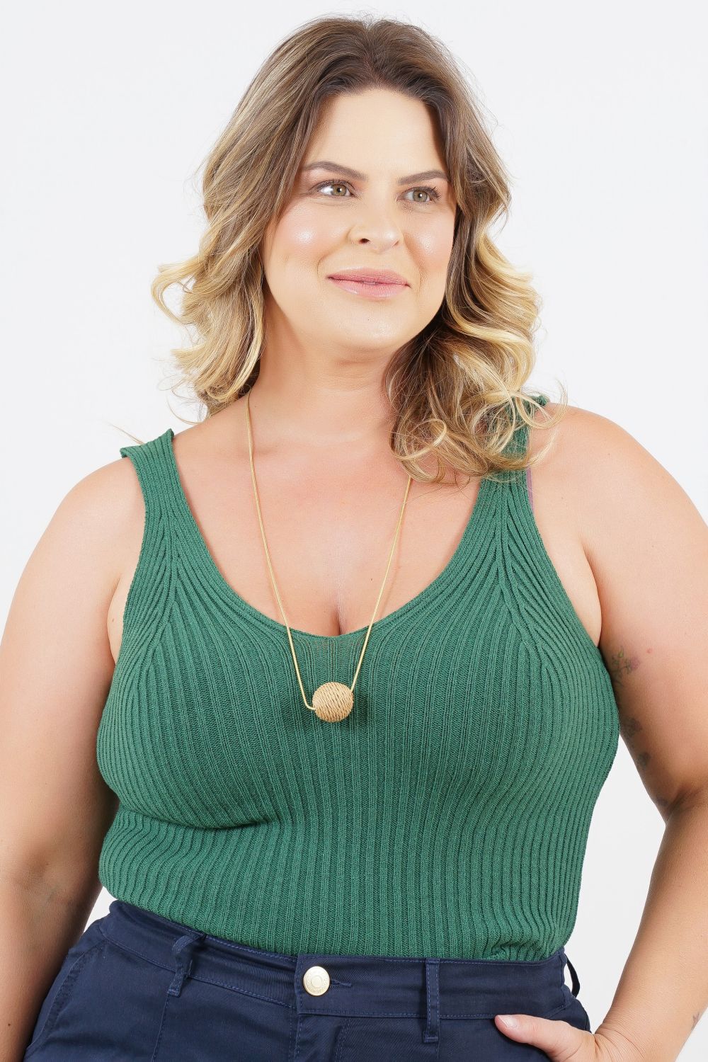 Regata Tricot Plus Size Trancoso