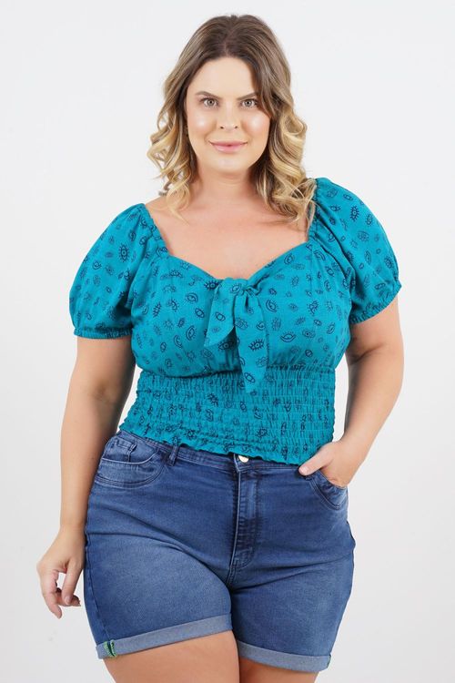 BLUSA CROPPED PLUS SIZE PRAIA DA BALEIA
