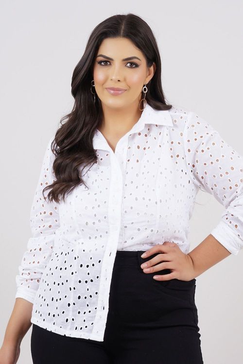 CAMISA COM REGATA PLUS SIZE PRAIA DA COSTA LAISE MANGA LONGA