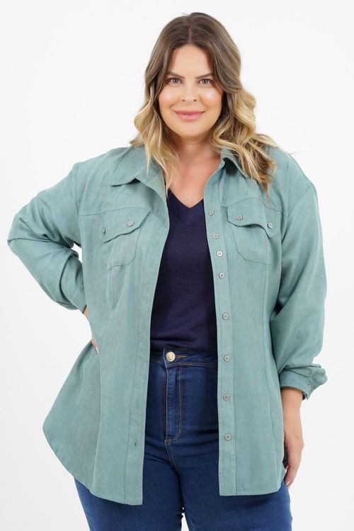 Camisão Plus Size Veludo México Manga Longa