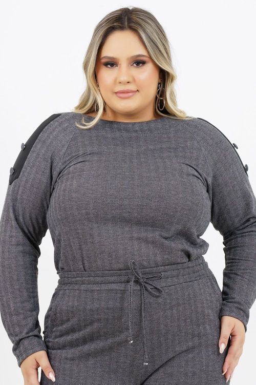 Blusa Plus Size Israel Manga Longa