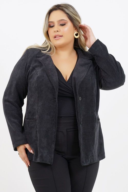 Blazer Plus Size Veludo Cotelê Guiné