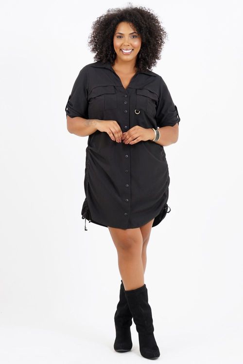 Vestido Plus Size Curto Chevron Mônaco