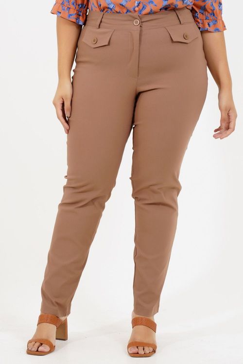 Calça Reta Plus Size Bengaline Nigéria