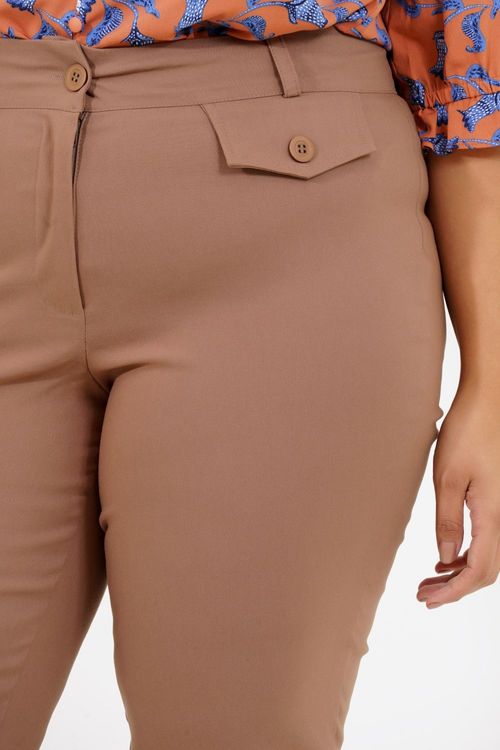 Calça Reta Plus Size Bengaline Nigéria