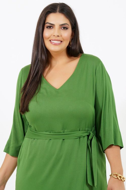 Vestido Plus Size Coréia do Sul Midi