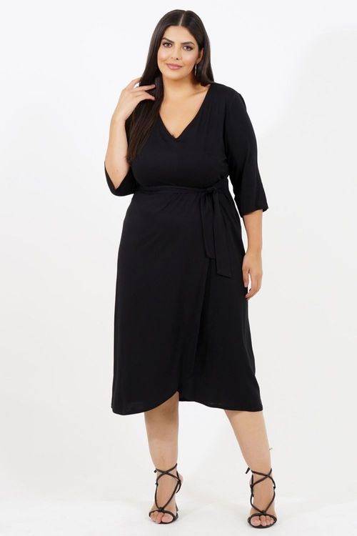 Vestido Plus Size Coréia do Sul Midi