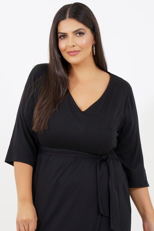 Vestido Plus Size Coréia do Sul Midi