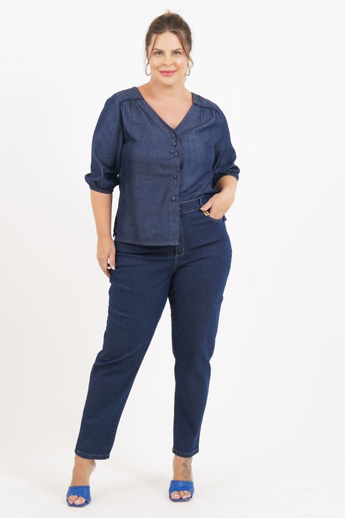 Calça Mom Plus Size França Jeans - Program Moda