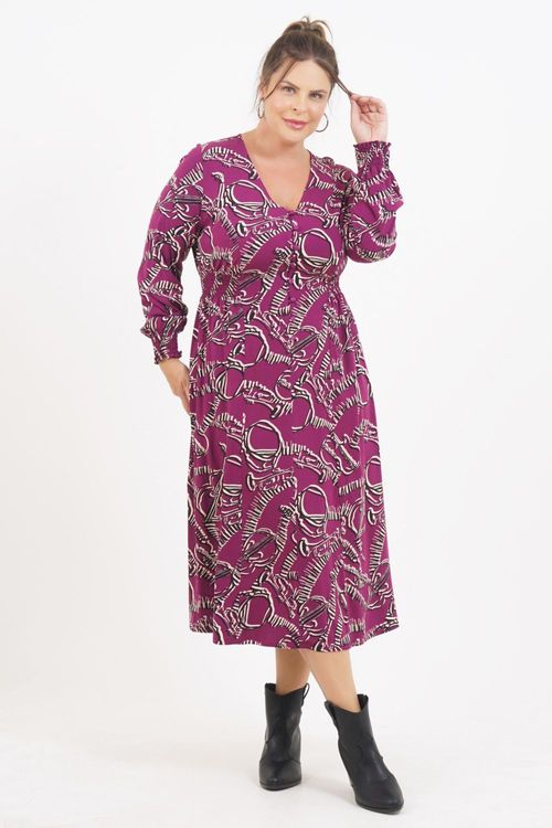 Vestido Plus Size Afeganistão Midi