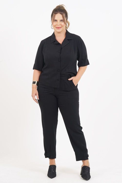 Blazer Cropped Plus Size Gabão