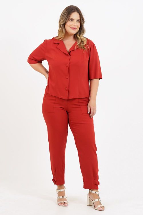 Blazer Cropped Plus Size Gabão