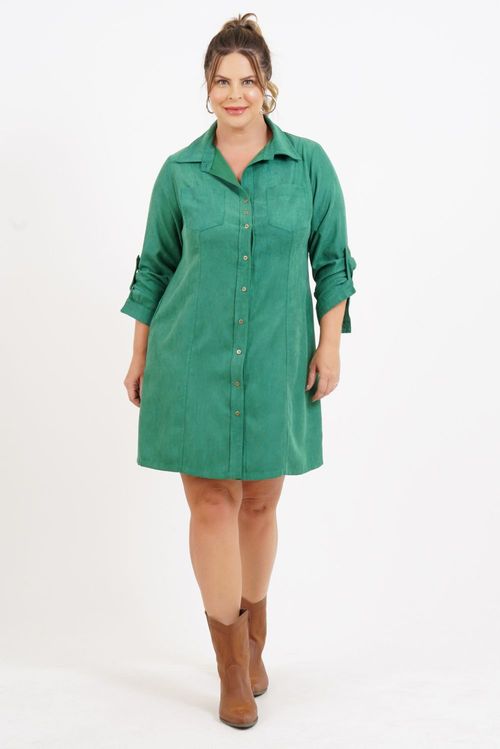 Vestido Plus Size Veludo Indonésia Médio