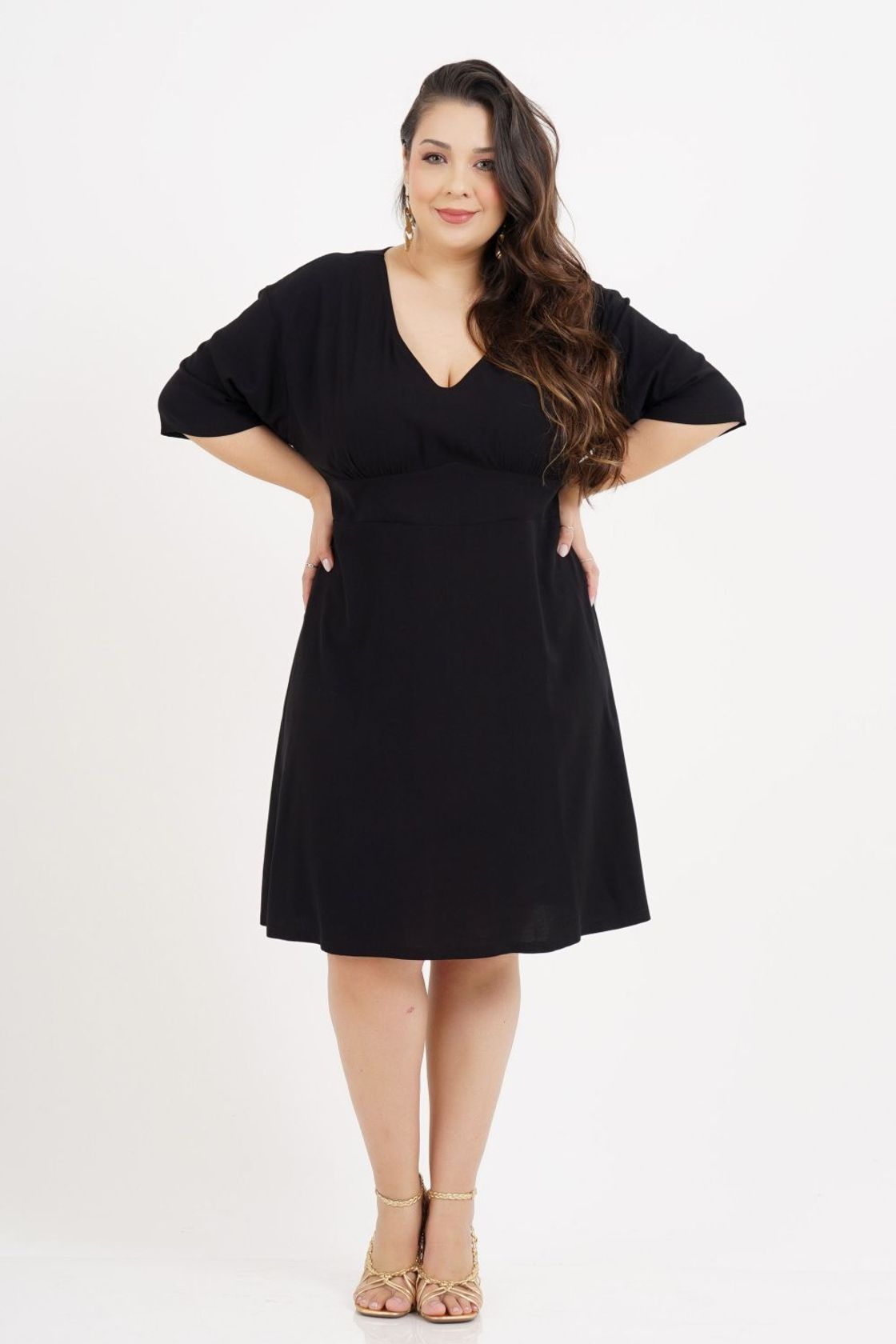 Vestido plus size store medio