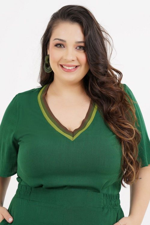 Blusa Plus Size Liz Manga Curta