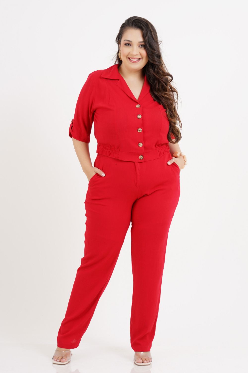 Blusa Plus Size Cloe Manga 3/4