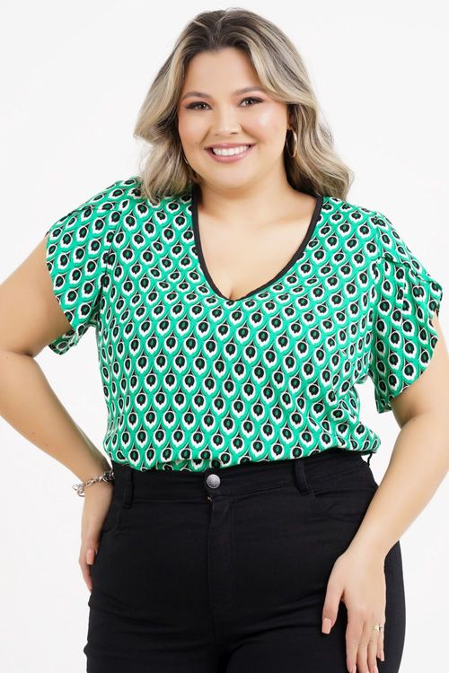 Blusa Plus Size Dalila Manga Curta