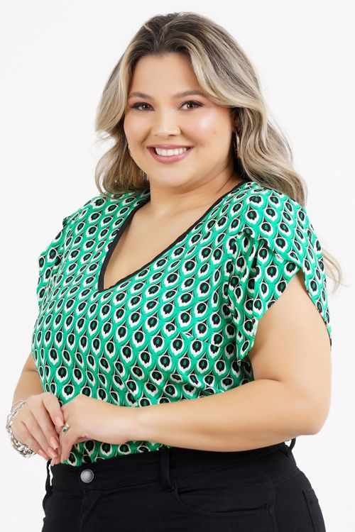 Blusa Plus Size Dalila Manga Curta