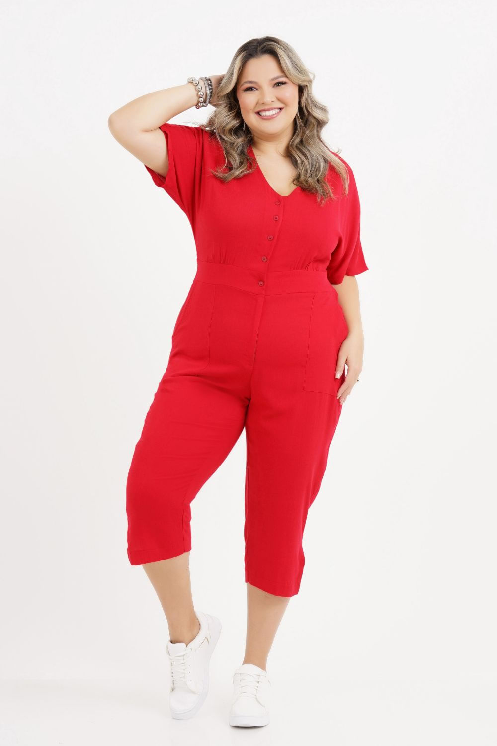 Macacão Capri Plus Size Carmen Laise - Program Moda