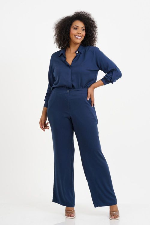 Camisa Plus Size Gâmbia Manga Longa