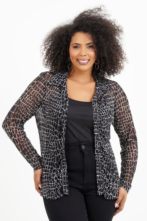 Camisa Plus Size com Regata Emanuele Manga Longa