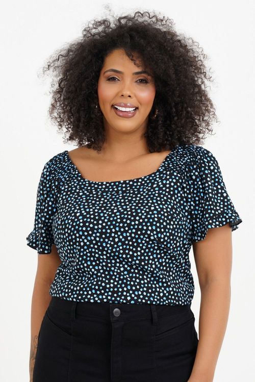 Blusa Plus Size Odete Manga Curta