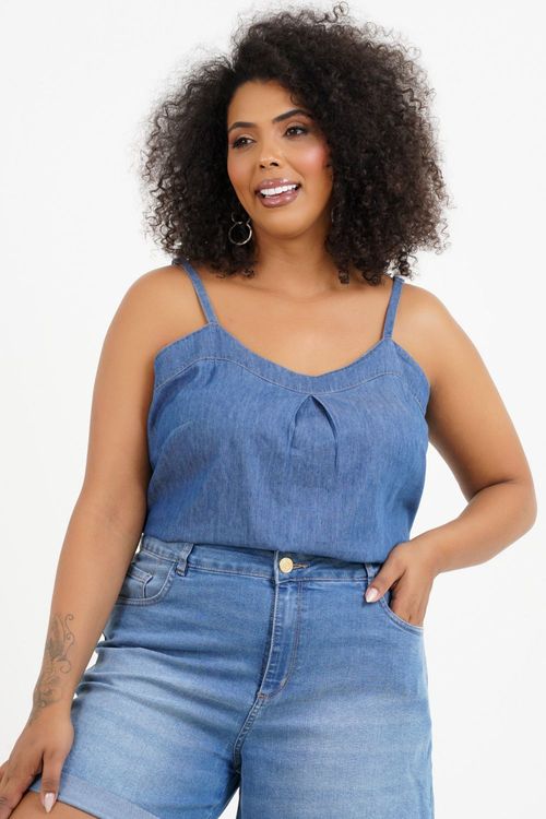 Regata Plus Size Nádia Jeans